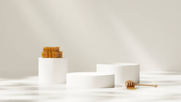 istock Honeycomb background product podium display 3d stand 2151050294