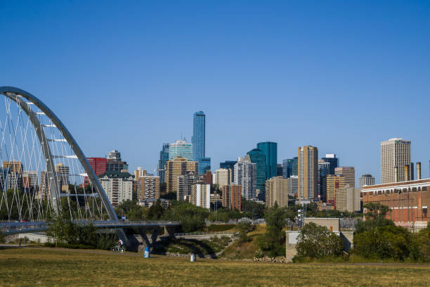 Historic Edmonton, Alberta. Ancient houses, churches, shops and cafes. Strathcona district