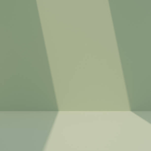 istock Minimal circle podium scene with a green square backdrop template rendered in 3D 2151051814