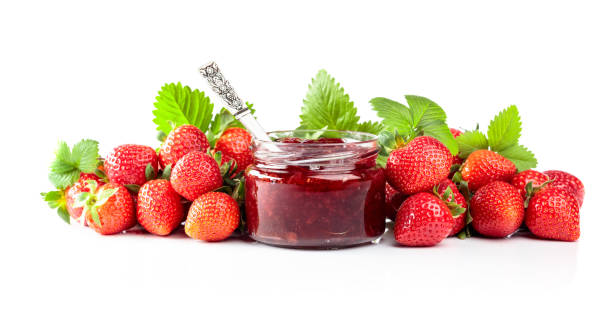 istock Strawberry jam and fresh berries are isolated on a white background. 2151052081