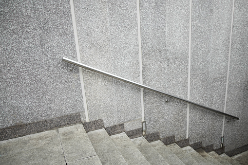 stainless steel iron handrail descent to underground