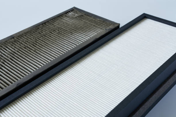 istock Air filter for indoor air purification system on white background, close-up photo. 2151057486