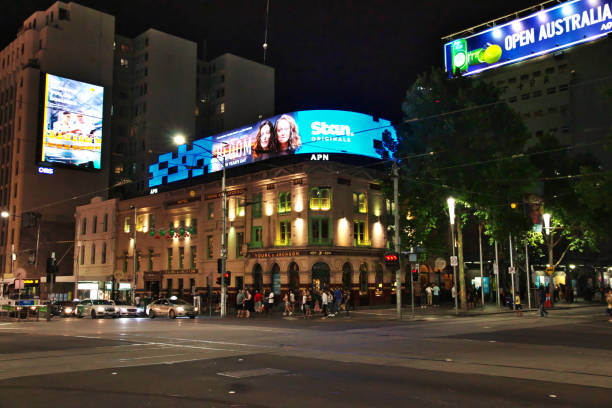 Melbourne, Australia - 28 Dec 2018: Evening on the waterfront in Melbourne, Australia