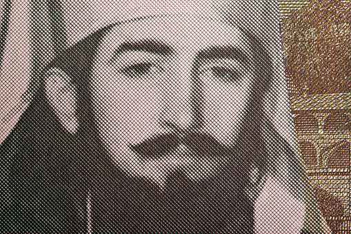 Petar II Petrovic - Njegos a closeup portrait from Serbian money - Dinar