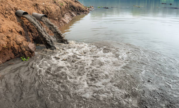 istock Water pollution in river because industrial not treat water before drain. 2151070651