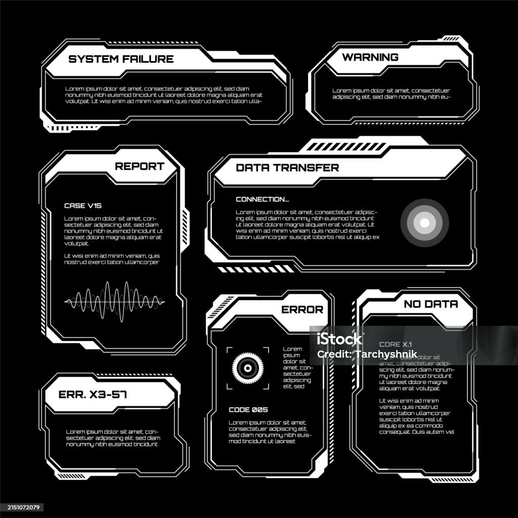 White Futuristic Hud Ui Elements Scifi User Interface Text Boxes ...