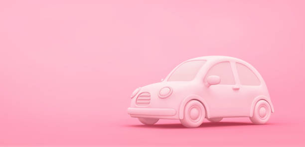 istock White car isolated on pink background. Clipping path included 2151075311