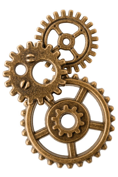 istock Group of aged bronze cogwheels 2151075623