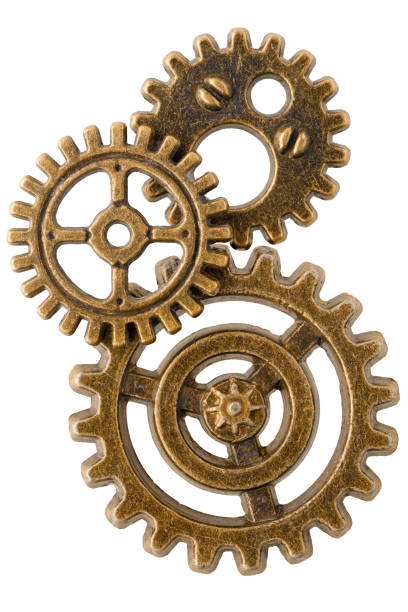 istock Group of aged bronze cogwheels 2151075644