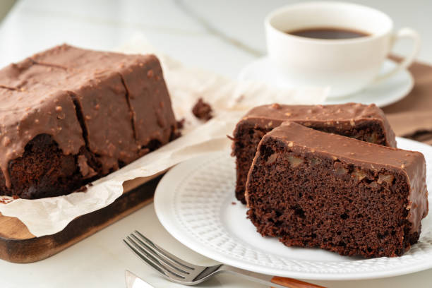 istock Fresh homemade chocolate sponge cake on wooden board 2151077648