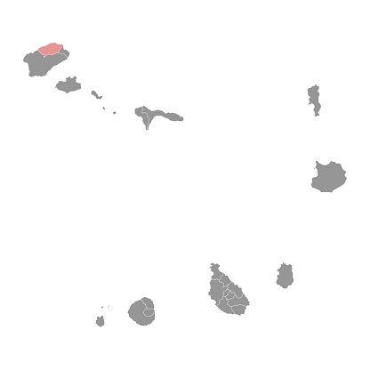 Ribeira Grande municipality map, administrative division of Cape Verde. Vector illustration.