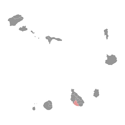 Ribeira Grande de Santiago municipality map, administrative division of Cape Verde. Vector illustration.