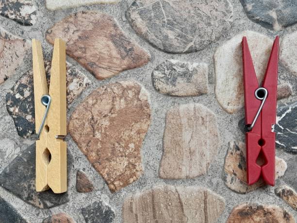 Clothespins Plastic and wooden clothespins clothespin wood stock pictures, royalty-free photos & images