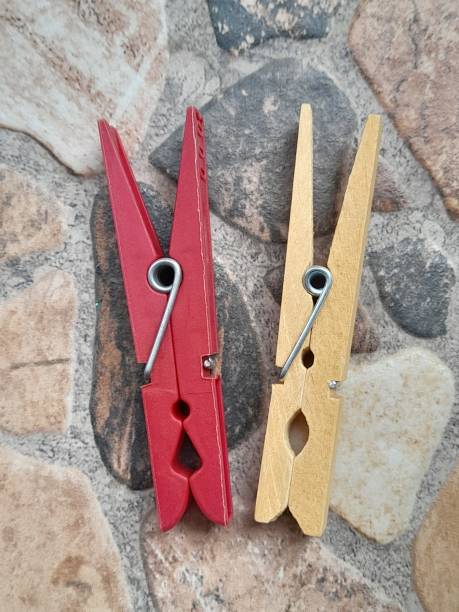 Clothespins Plastic and wooden clothespins clothespin wood stock pictures, royalty-free photos & images