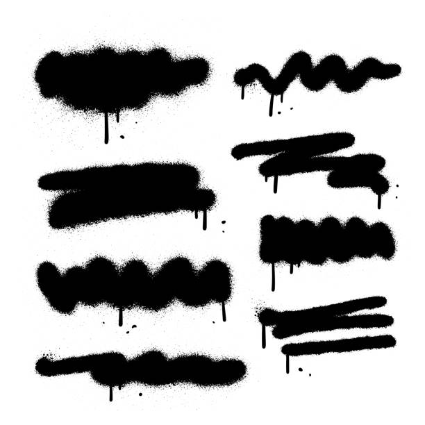 Hand drawn spray-paint graffiti lines and squiggles set. Vector sprayed smears, strikethroughs and swirls. Doodle style sketchy lines. Horizontal wavy strokes collection. Isolated Scratchy strokes