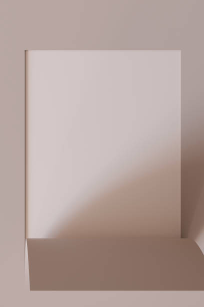 istock Minimalistic, abstract background, bended paper. Copy space for message, text. Beige, nude colors. Curved, rolled paper backdrop. Perfect for clean, modern design projects. Vertical format. 3D render. 2151084277