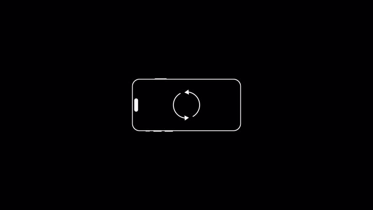 3D animation of Rotate Your Phone to landscape. Phone rotation animation. Actions to smartphone rotation from vertical to horizontal. Animation with arrow in black background.