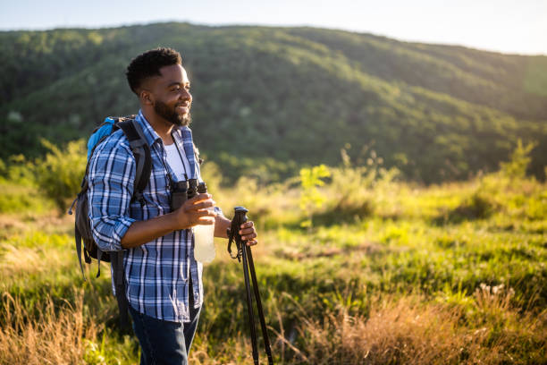 istock Man  hiking and drinking energy drink 2151085676