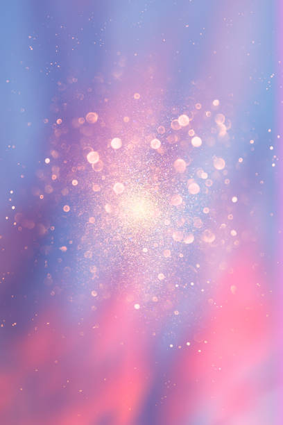 istock Vertical background with blue-pink gradient and golden bokeh spots. Calm holiday background. 2151086044