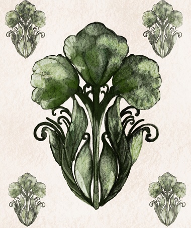 Illustration of the flower art deco, pattern.