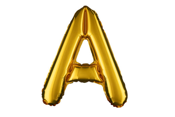 istock Helium gold balloon letter A isolated on white. 2151086763