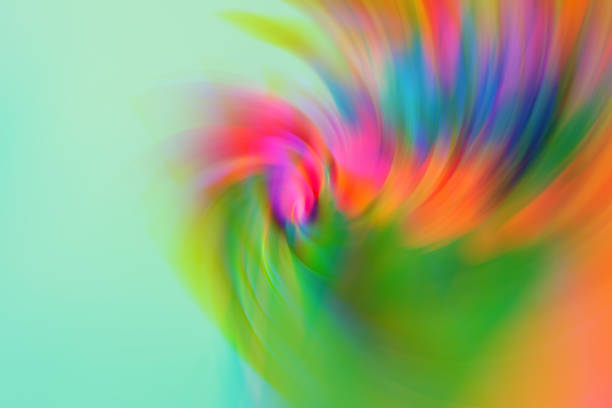 Multicolored background with bright swirling stripes from the optical prism effect.