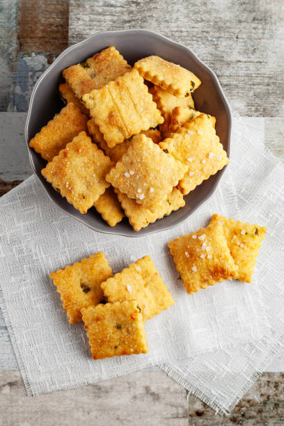 istock Salty Cookies. Round butter cracker pile. Cracker. Shortbread.Biscuit. Cookie. 2151090263