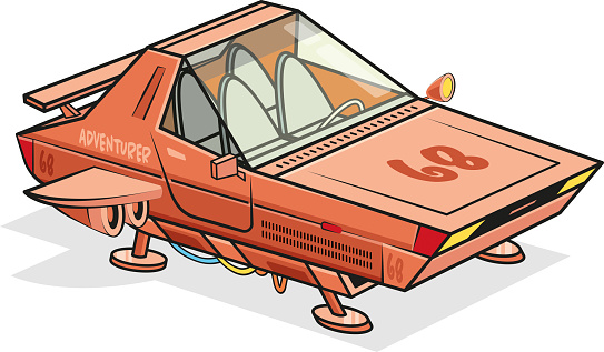 Easy editable 
flying car vector illustration...