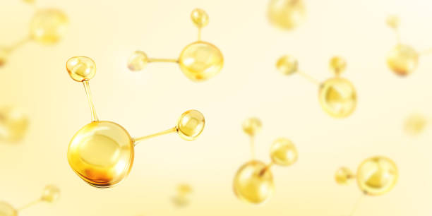istock 3D abstract molecular structures. Collagen serum and vitamin hyaluronic acid skin care solutions. Skin care cosmetics concept. Vector illustration 2151092609