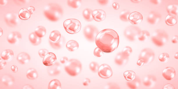 istock Collagen or serum drops on pink background. Concept skin care cosmetics solution. Vector illustration 2151092759