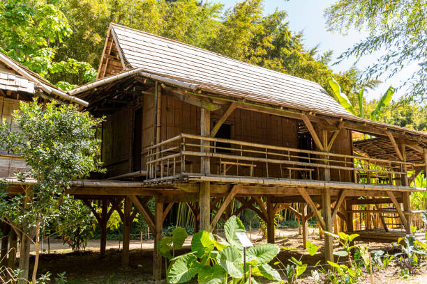 istock Chinese Medieval Bamboo House on Stilts 2151097980