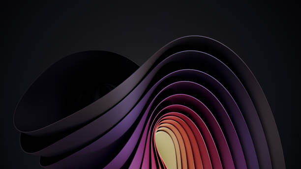 Abstract dark gradient shapes from purple to yellow