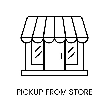 Pickup From Store line vector icon with editable stroke.