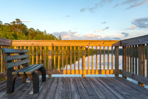istock Park Bench Overlook on Georgia Lake 2151105929