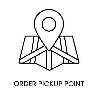 Order Pickup Point line vector icon with editable stroke.