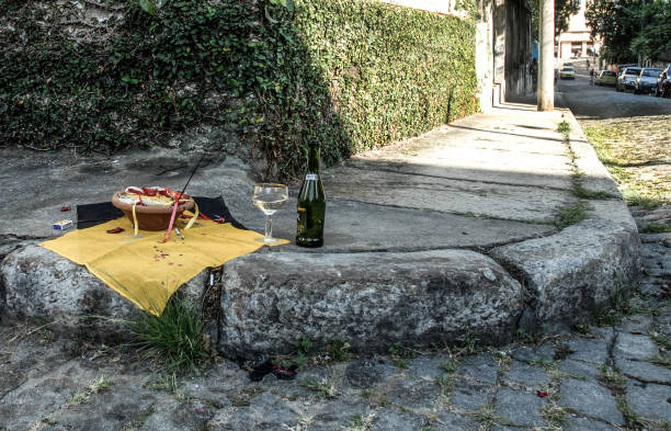 Umbandist offering to orixás on a corner of the Santa Teresa neighborhood, Rio de Janeiro.
