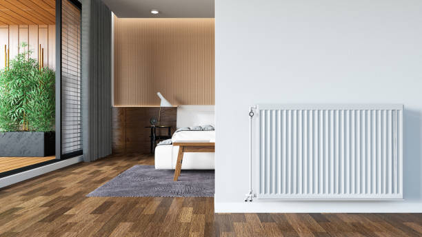 Heating System. Home Radiator Heater on the White Wall
