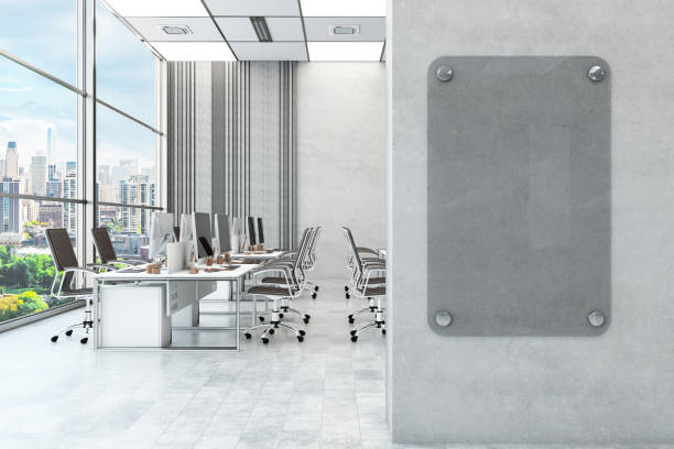 istock Blank Glass Nameplate Sign with Office 2151115212