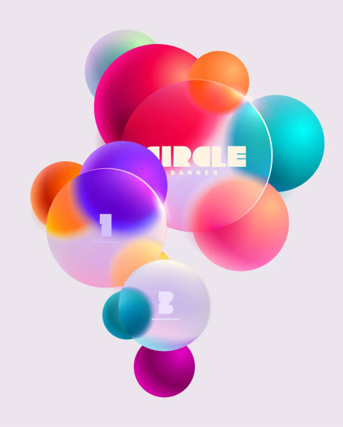 istock 3D colorful circles and balls in glass morphism style. 2151131188