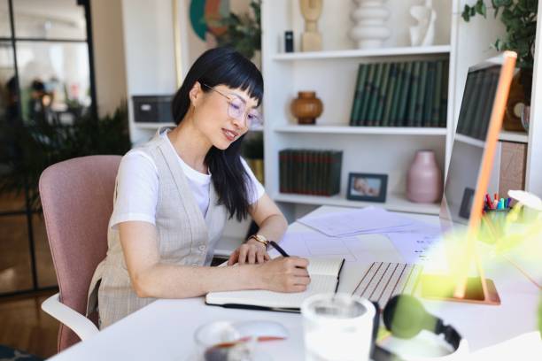 istock Productive woman working from home 2151131241