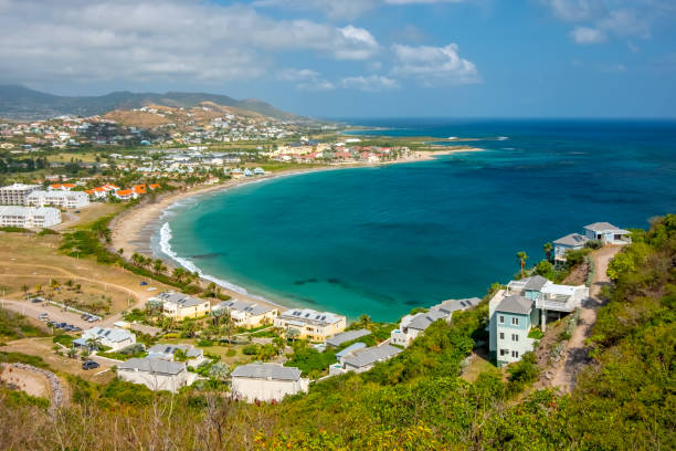 An above view from Timothy Hill of Frigate bay, St Kitts.