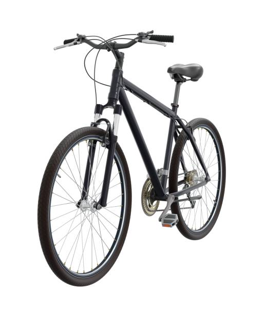 istock Black bicycle, front side view isolated on white background, 3D illustration 2151132731