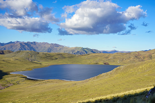 Come up over a ridge on one of the thousands of Incan trails and this stunning crystal blue lake greats you up at around 3500m elevation outside of Cusco in Peru