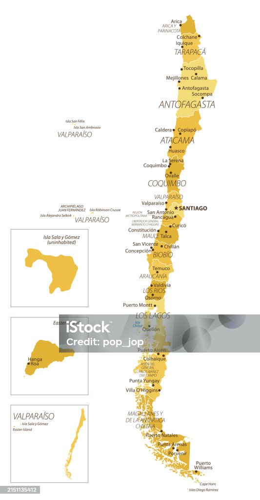 Chili Line Map Chile Map Vector Colored Map Of Chile Stock Illustration - Download ...
