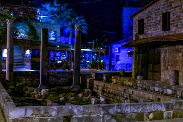 Jubail, the ancient Biblos at night, a Roman temple