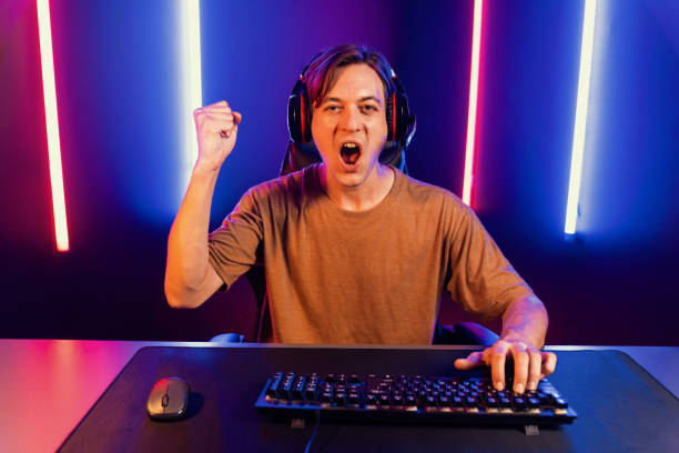 istock Host channel of smart streamer playing online game to be winner. Pecuniary. 2151139610