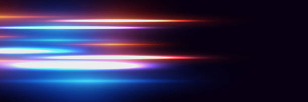 istock The effect of speed and neon lines. Dynamic movement of light rays. 2151142215