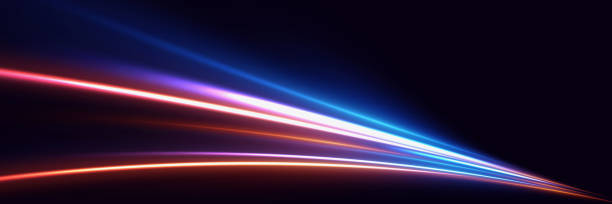 istock The effect of speed and neon lines. Dynamic movement of light rays. 2151142379