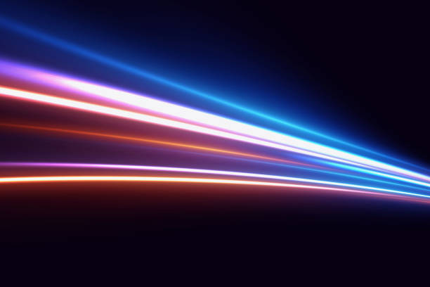 istock The effect of speed and neon lines. Dynamic movement of light rays. 2151142412