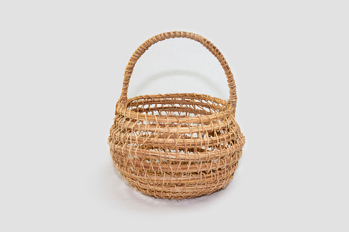 Palm string weaving busket. handicrafted eco friendly flower or fruit busket. Baskets are made from natural materials, like twigs from trees like willow, vines, and grasses.